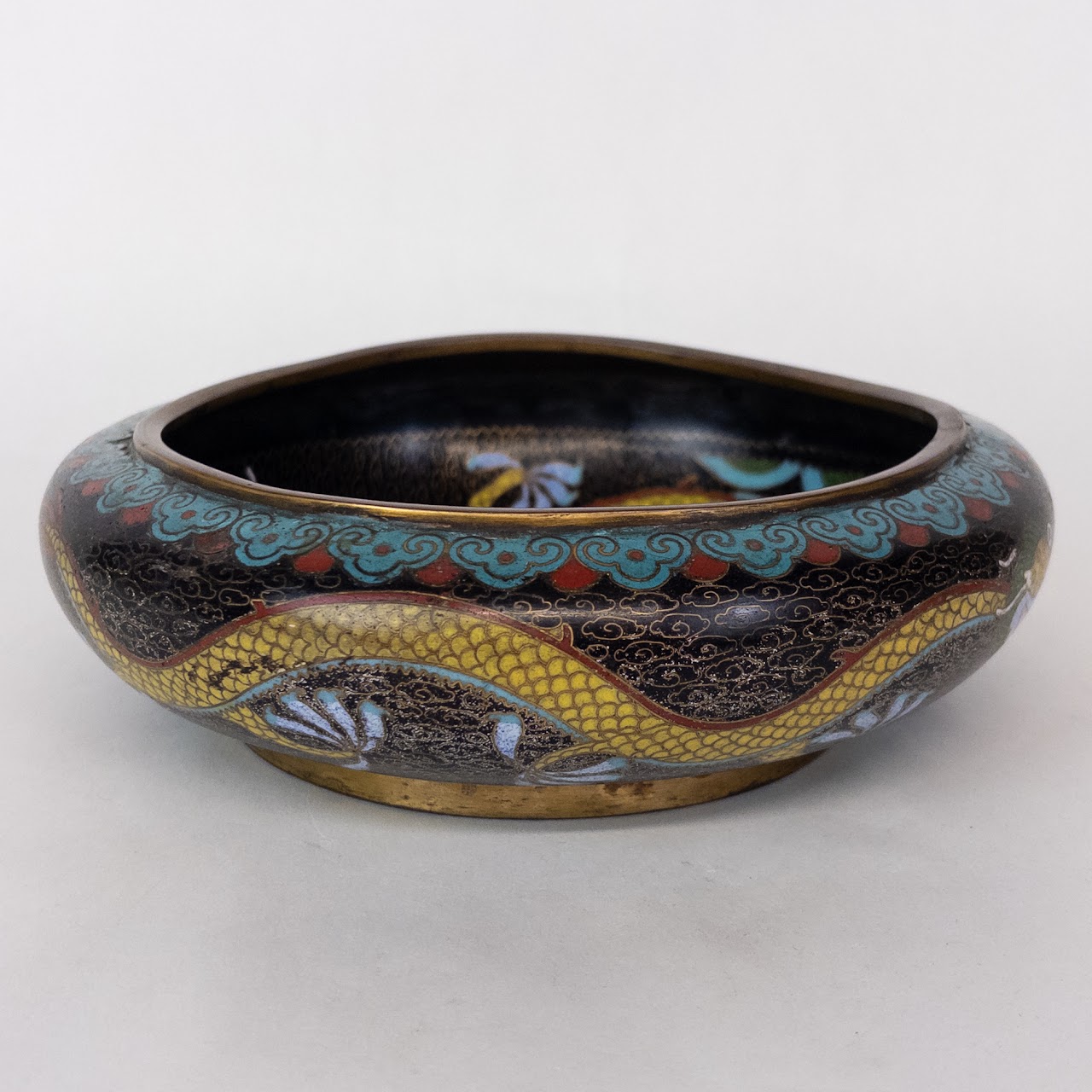 Chinese Cloisonne Vintage Dragon Bowl