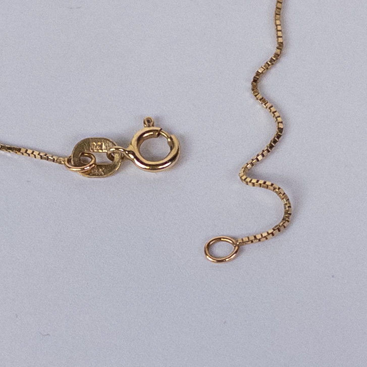 14K Gold Necklace and Pendant with Tiny Diamonds