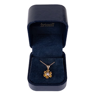 14K Gold Fortunoff Diamond and Citrine Necklace