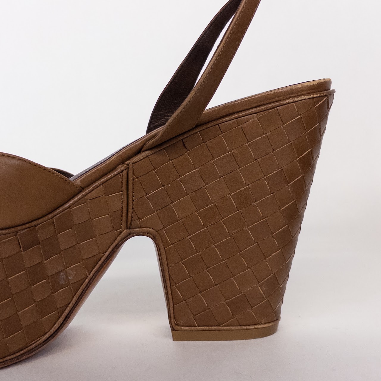 Bottega Veneta Intrecciato Slingback Platform Pumps