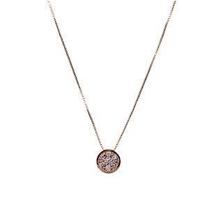 14K Gold Necklace and Pendant with Tiny Diamonds