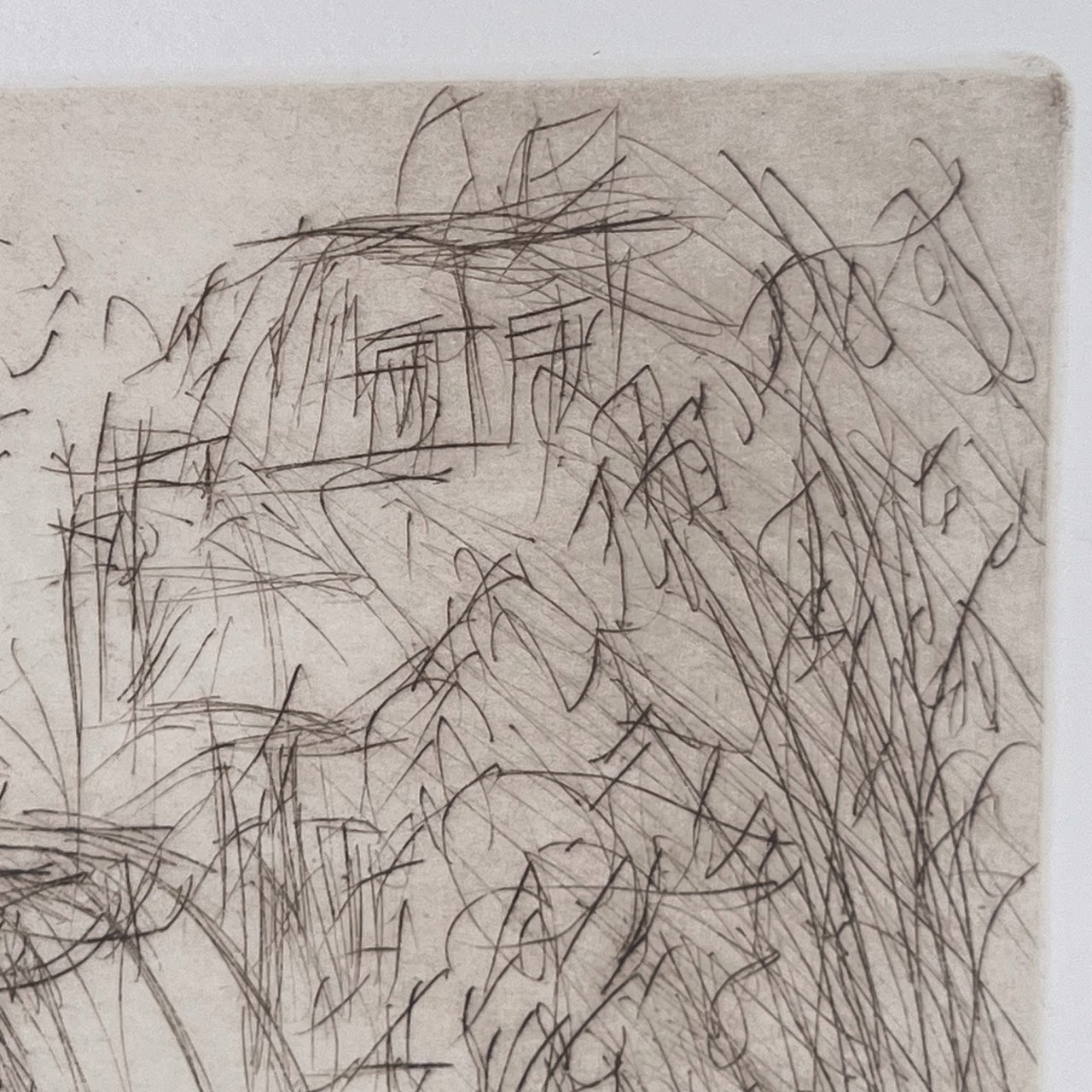 Bosco Signed 'Fontaine Louvois' French Landscape Drypoint Etching