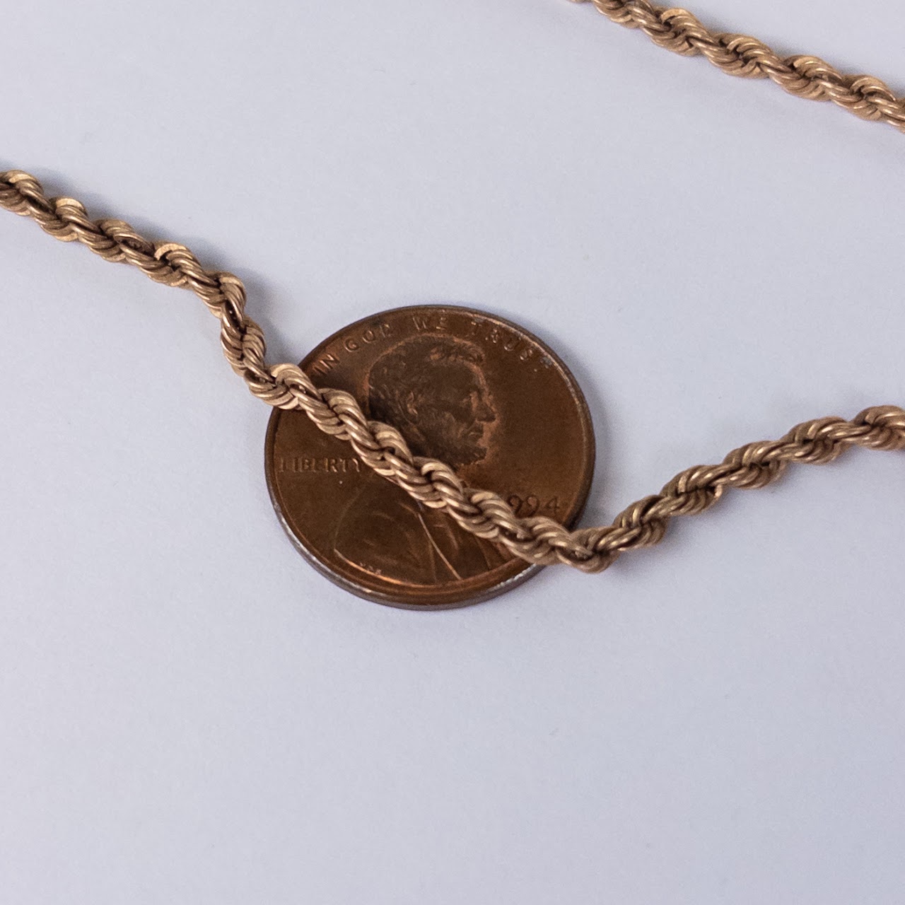 14K Gold Rope Chain Necklace