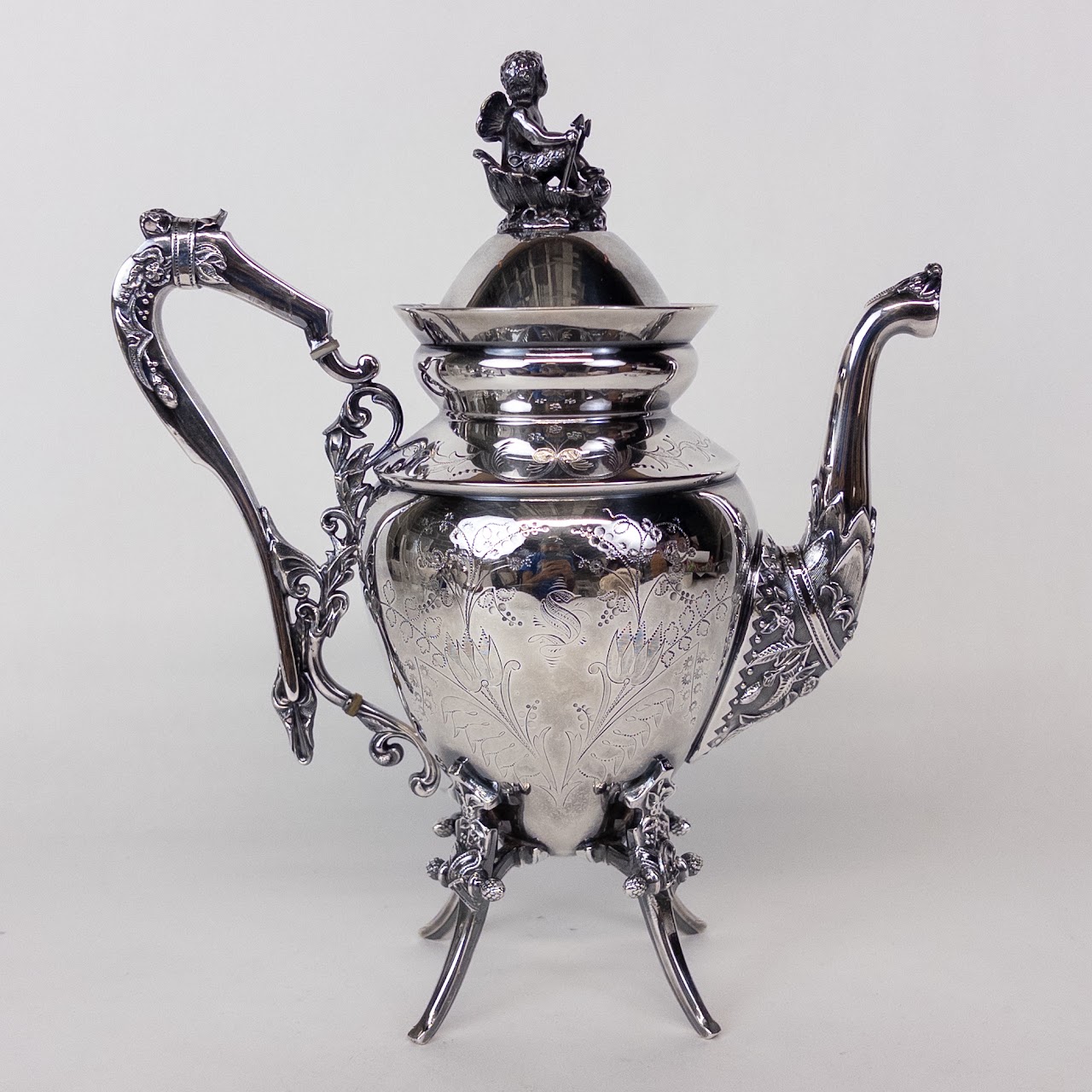 Wilcox Silver Plate Elaborately Detailed Coffee Service Set