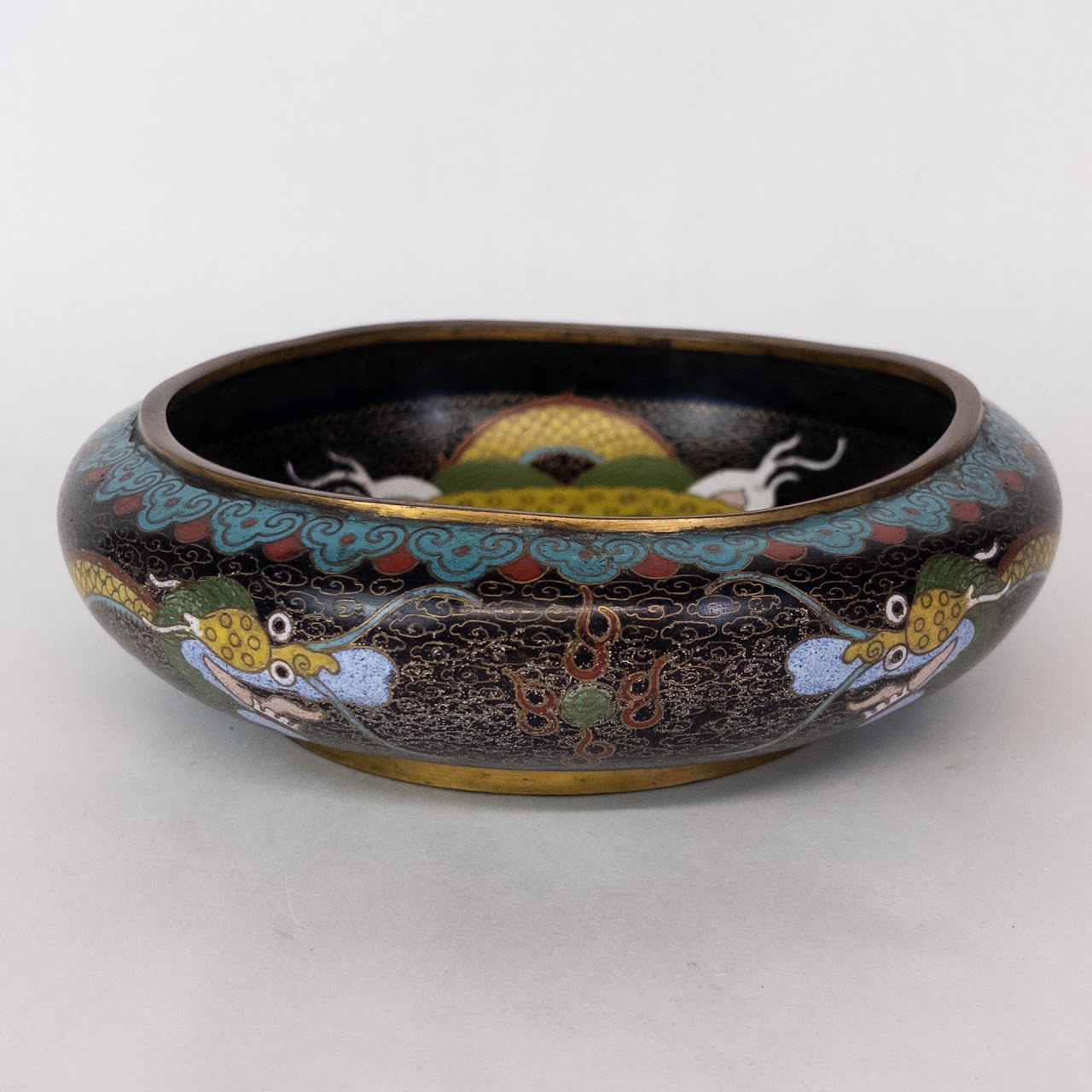 Chinese Cloisonne Vintage Dragon Bowl