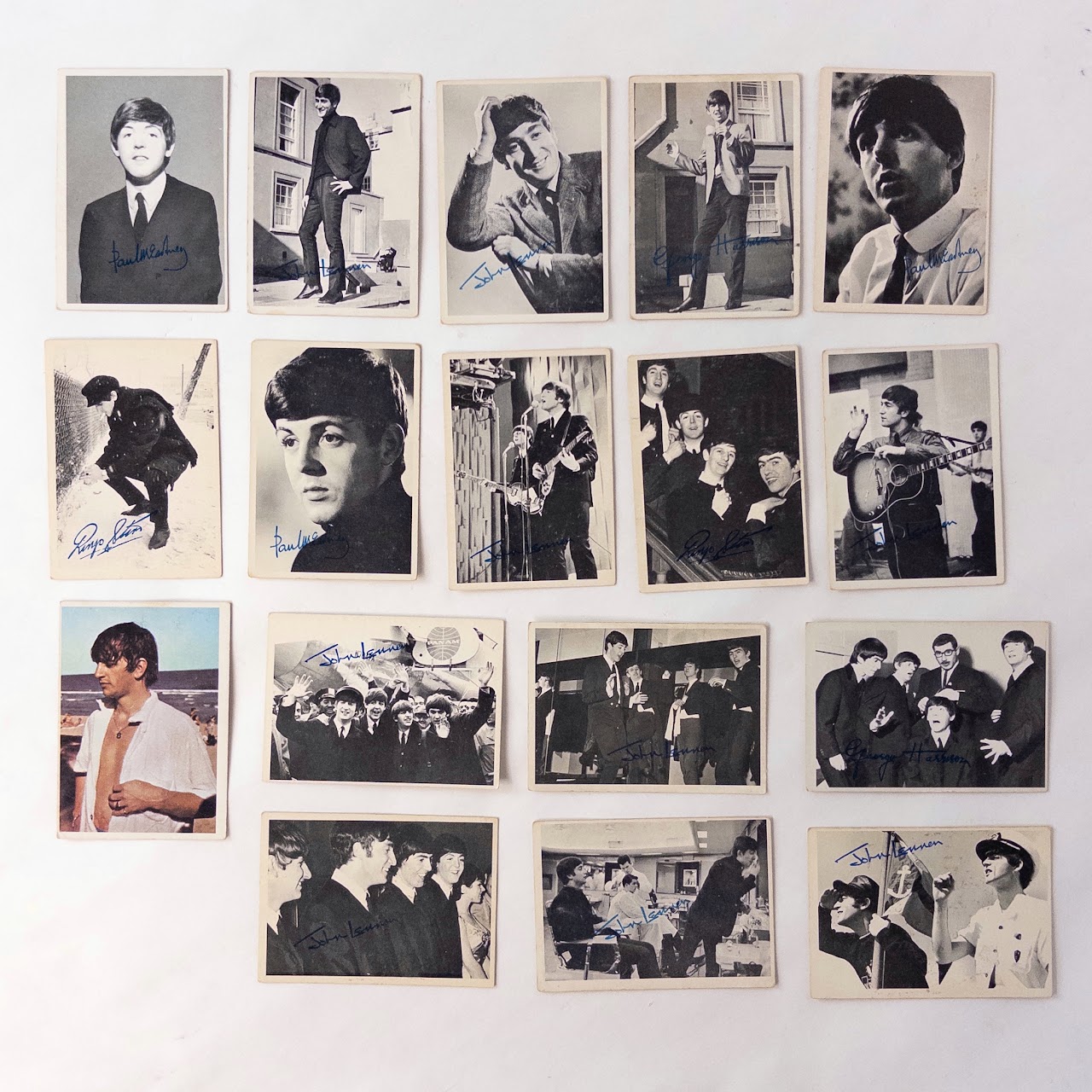 The Beatles In Plate Signed Collector Cards