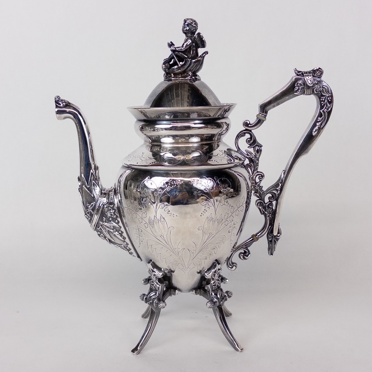 Wilcox Silver Plate Elaborately Detailed Coffee Service Set