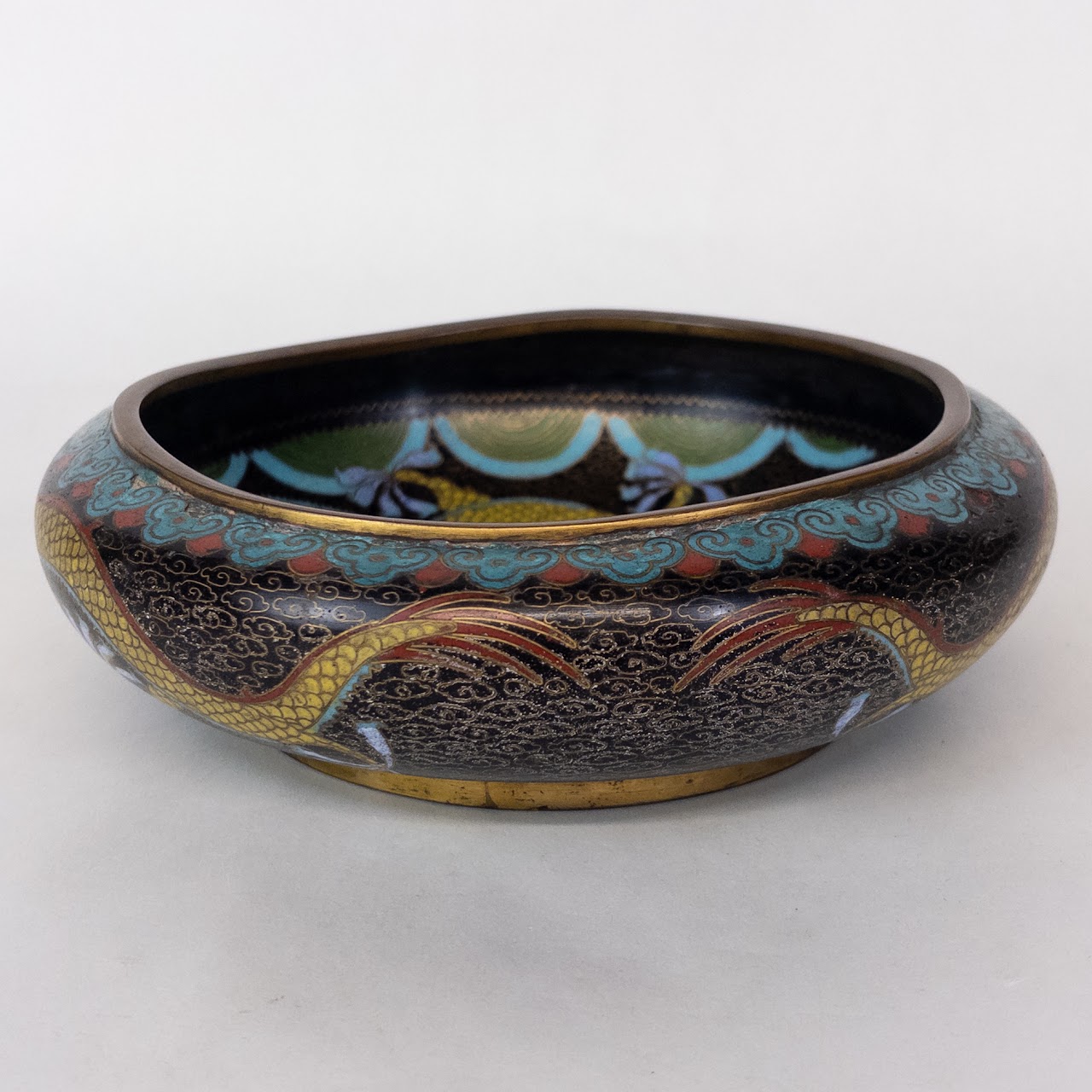 Chinese Cloisonne Vintage Dragon Bowl