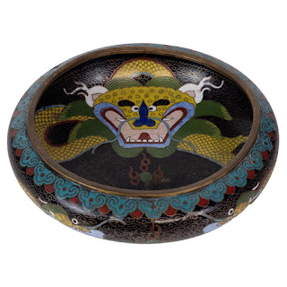 Chinese Cloisonne Vintage Dragon Bowl