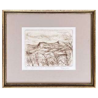 Bosco Signed 'Cher Monsieur Francais' French Landscape Drypoint Etching