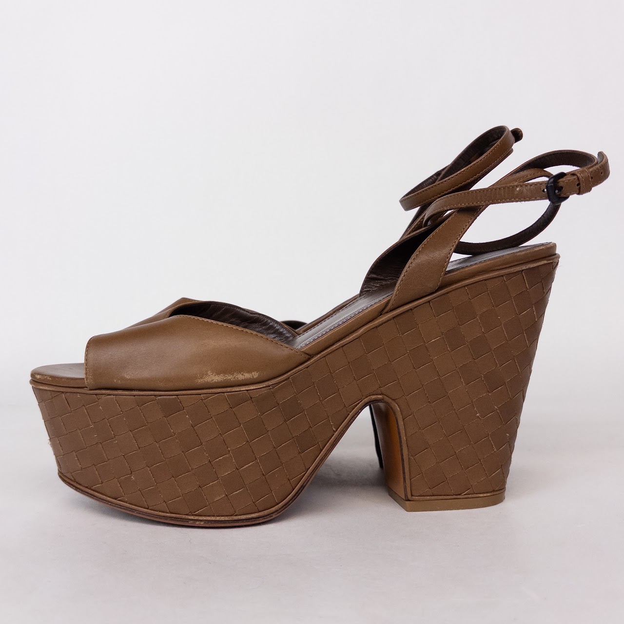 Bottega Veneta Intrecciato Slingback Platform Pumps