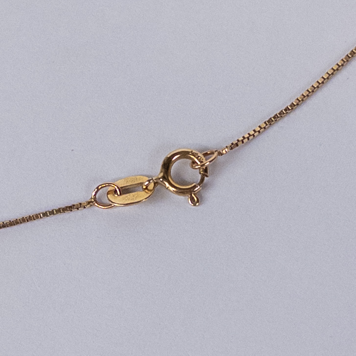 14K Gold Necklace and Pendant with Tiny Diamonds