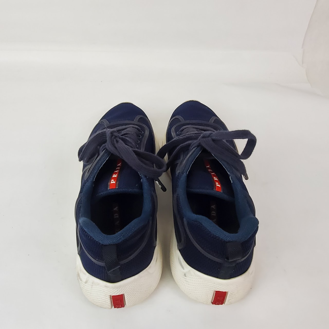 Prada Navy Blue Lace Up Sneakers