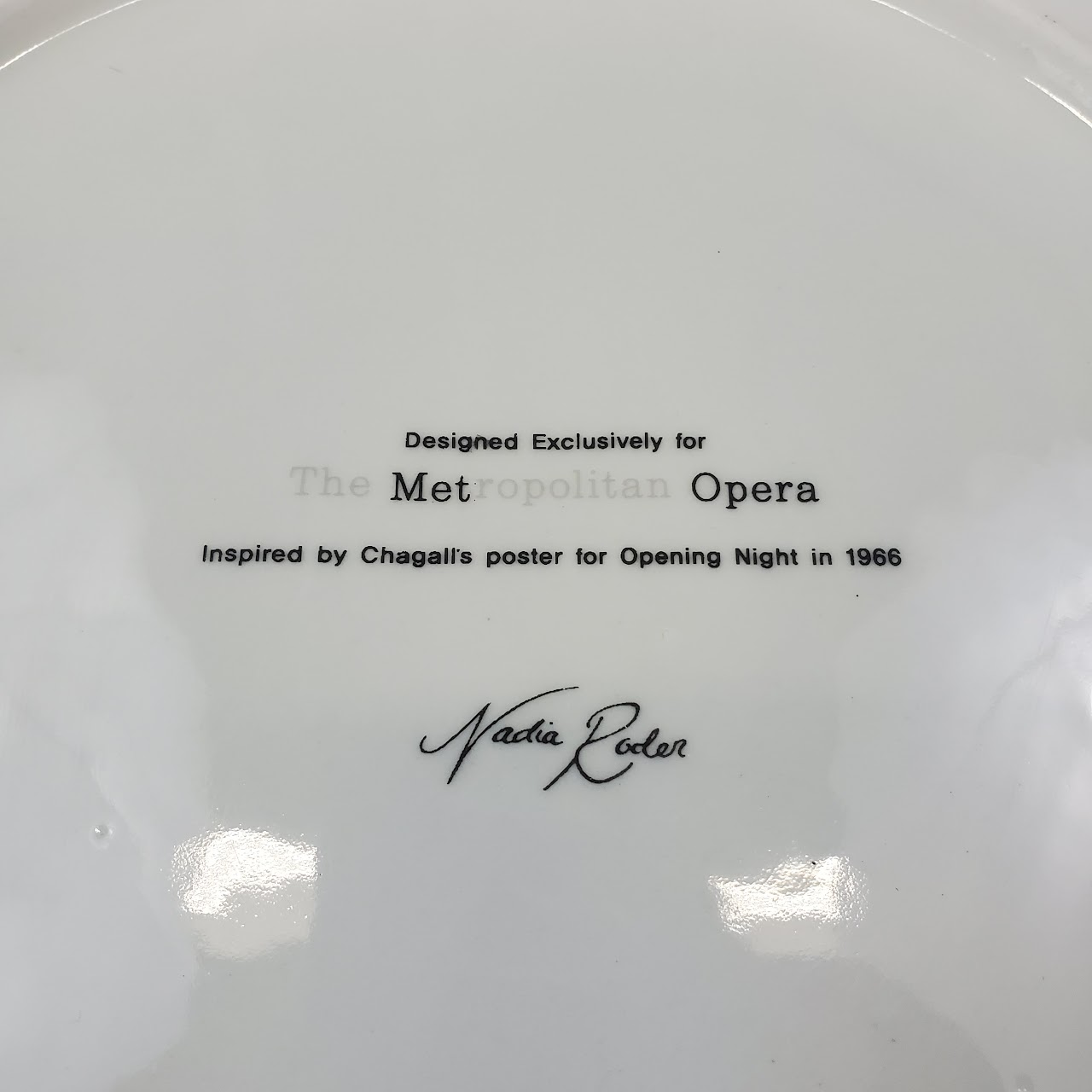 Nadia Roder for The Metropolitan Opera Marc Chagall Plate Pair