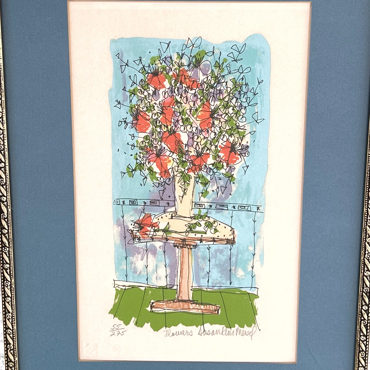 Susan Pear Meisel 'Flowers' Signed Lithograph