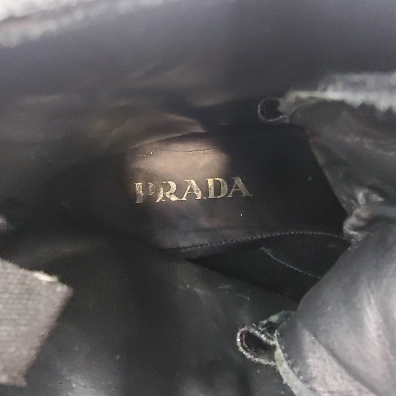 Prada Black Leather Lace Up Boots