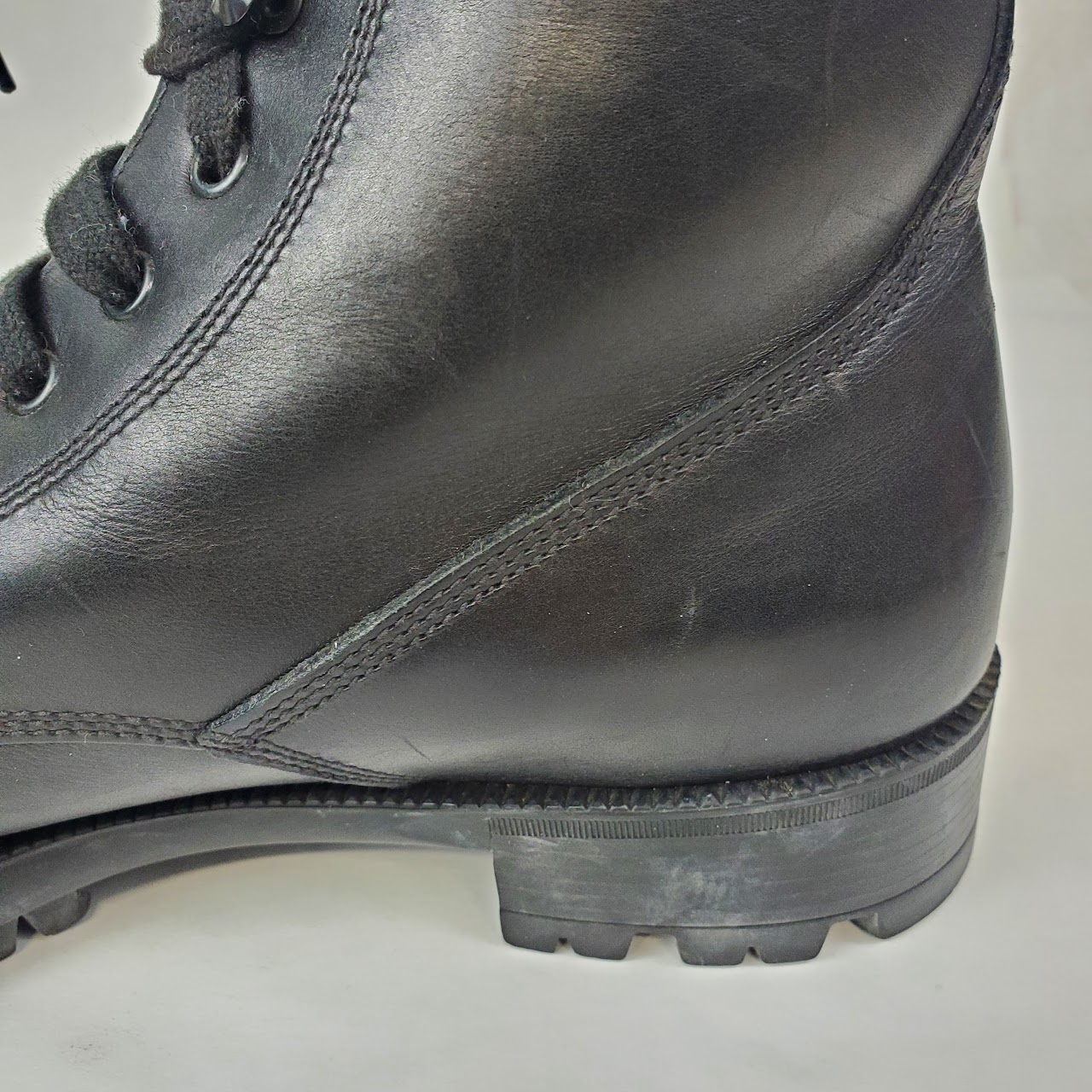 Prada Black Leather Lace Up Boots