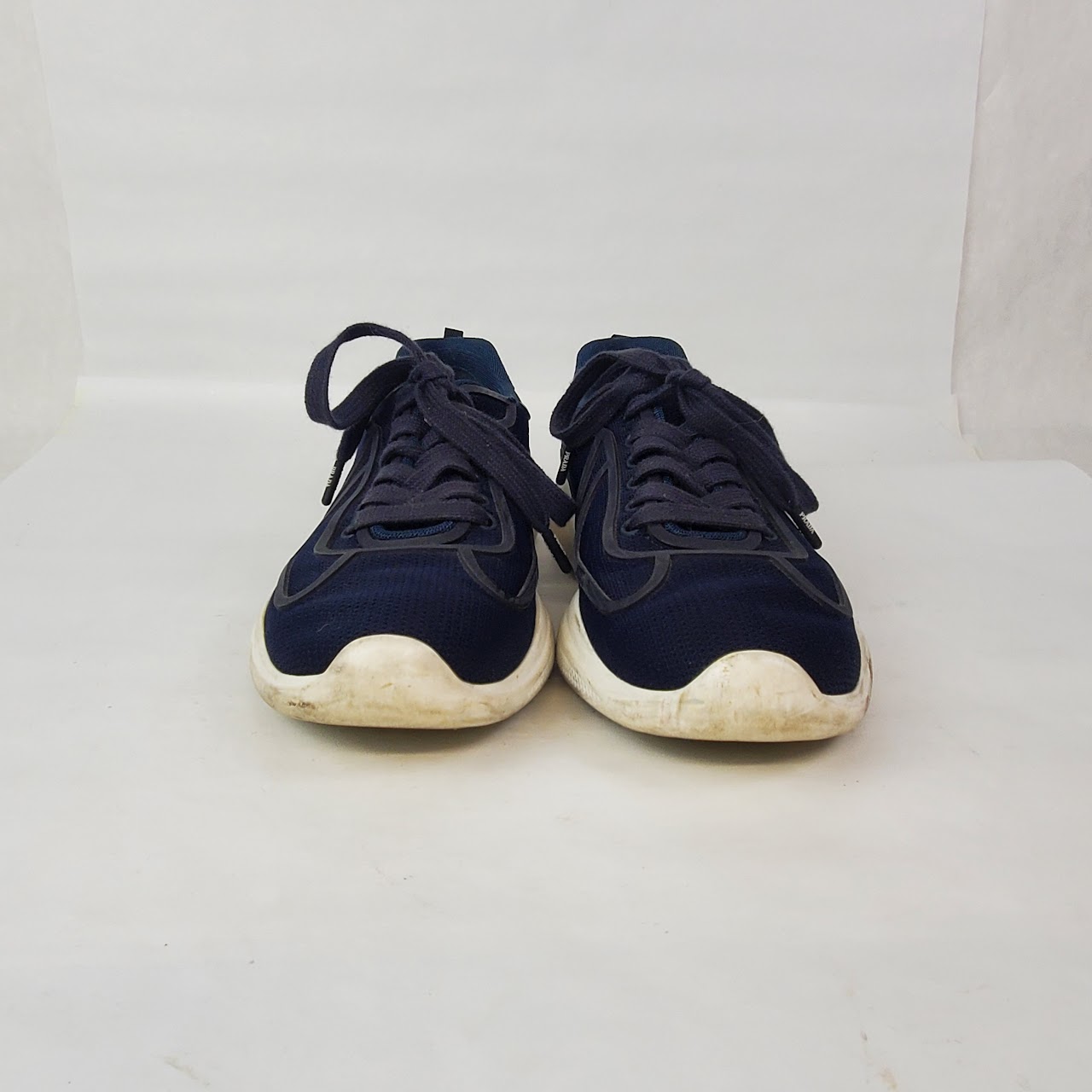 Prada Navy Blue Lace Up Sneakers