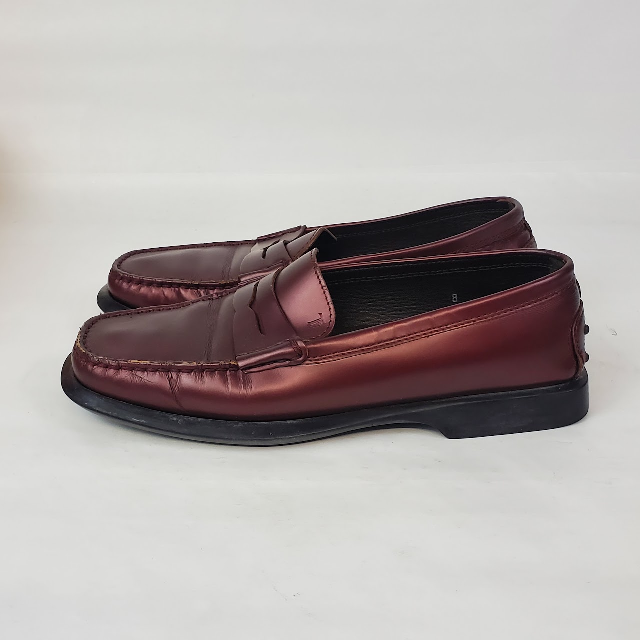 Tod's Metallic Leather Loafers