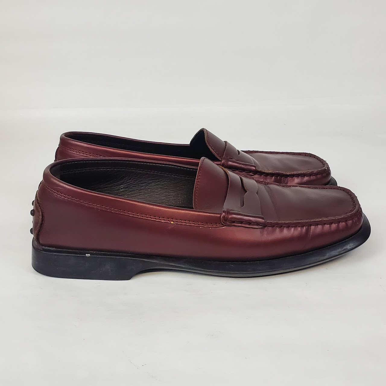 Tod's Metallic Leather Loafers