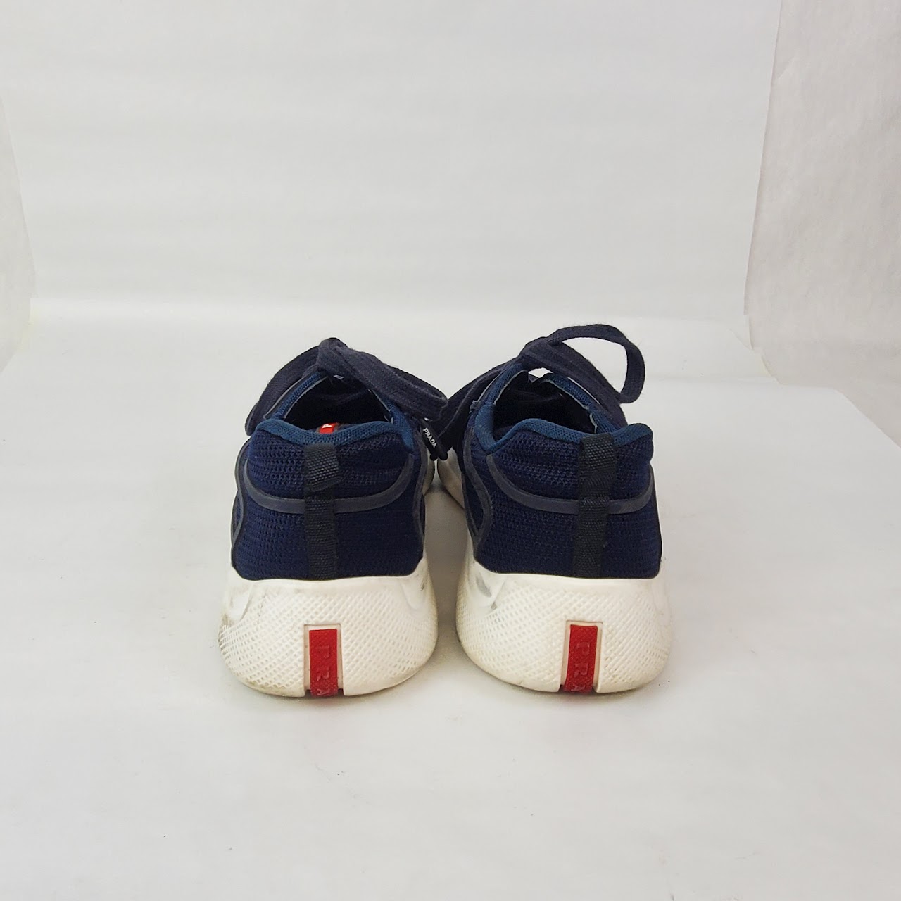 Prada Navy Blue Lace Up Sneakers