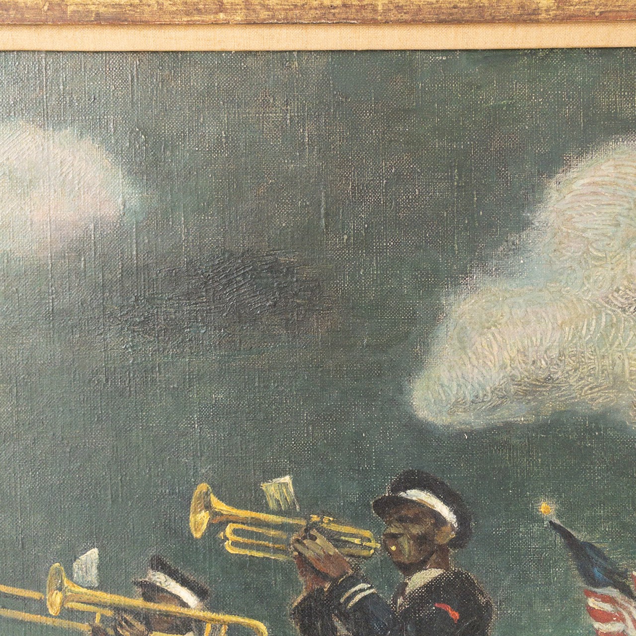 Signed Military Marching Band Painting