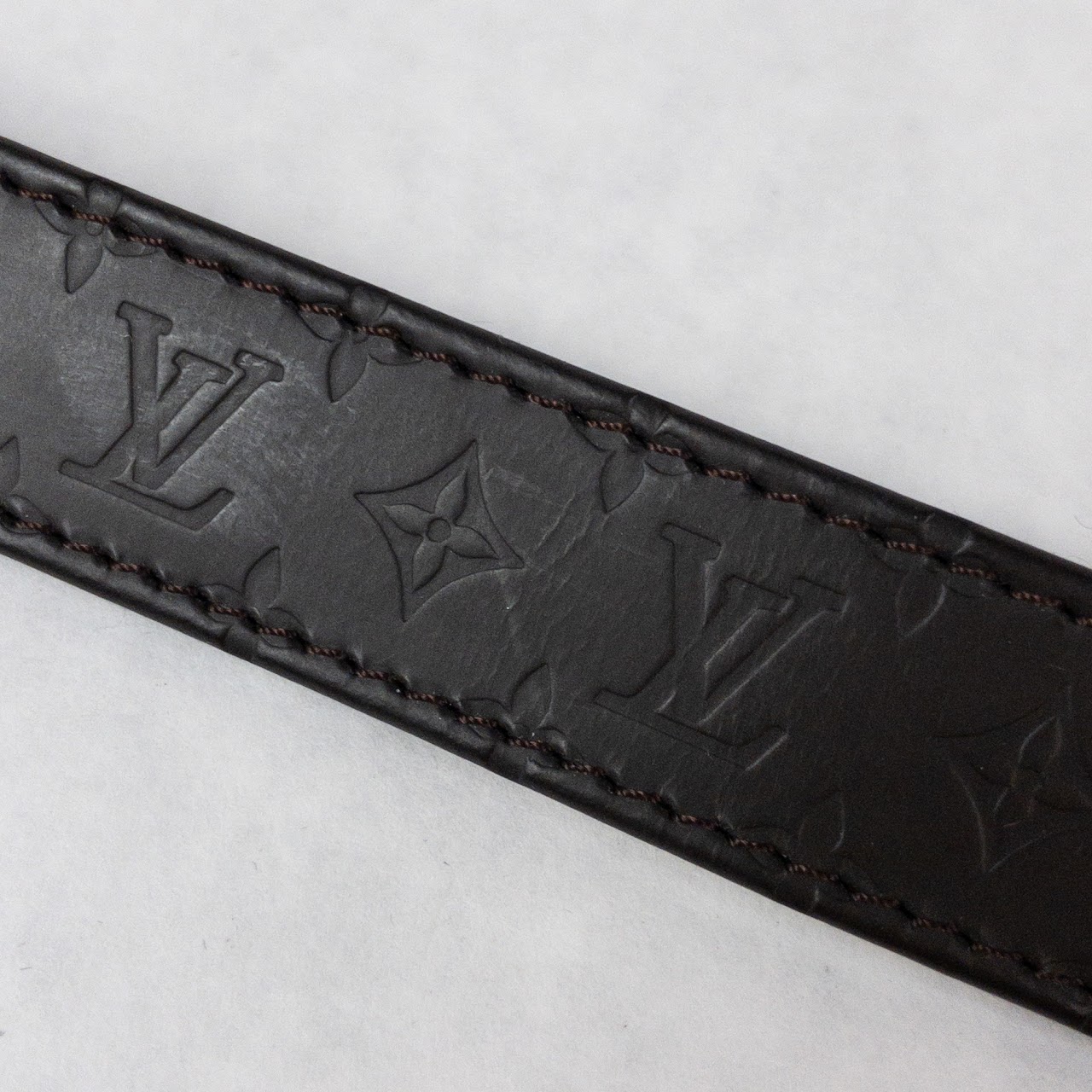 Louis Vuitton Leather Monogram Leather Bracelet - Grey, Brass Wrap