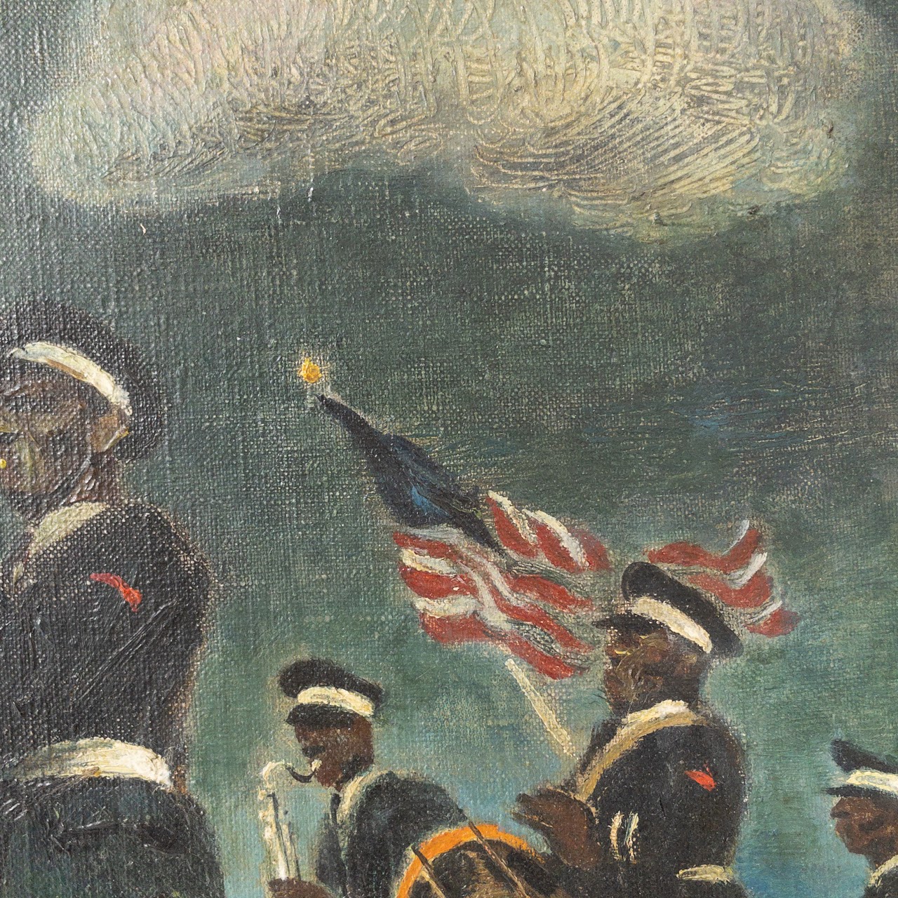 Signed Military Marching Band Painting