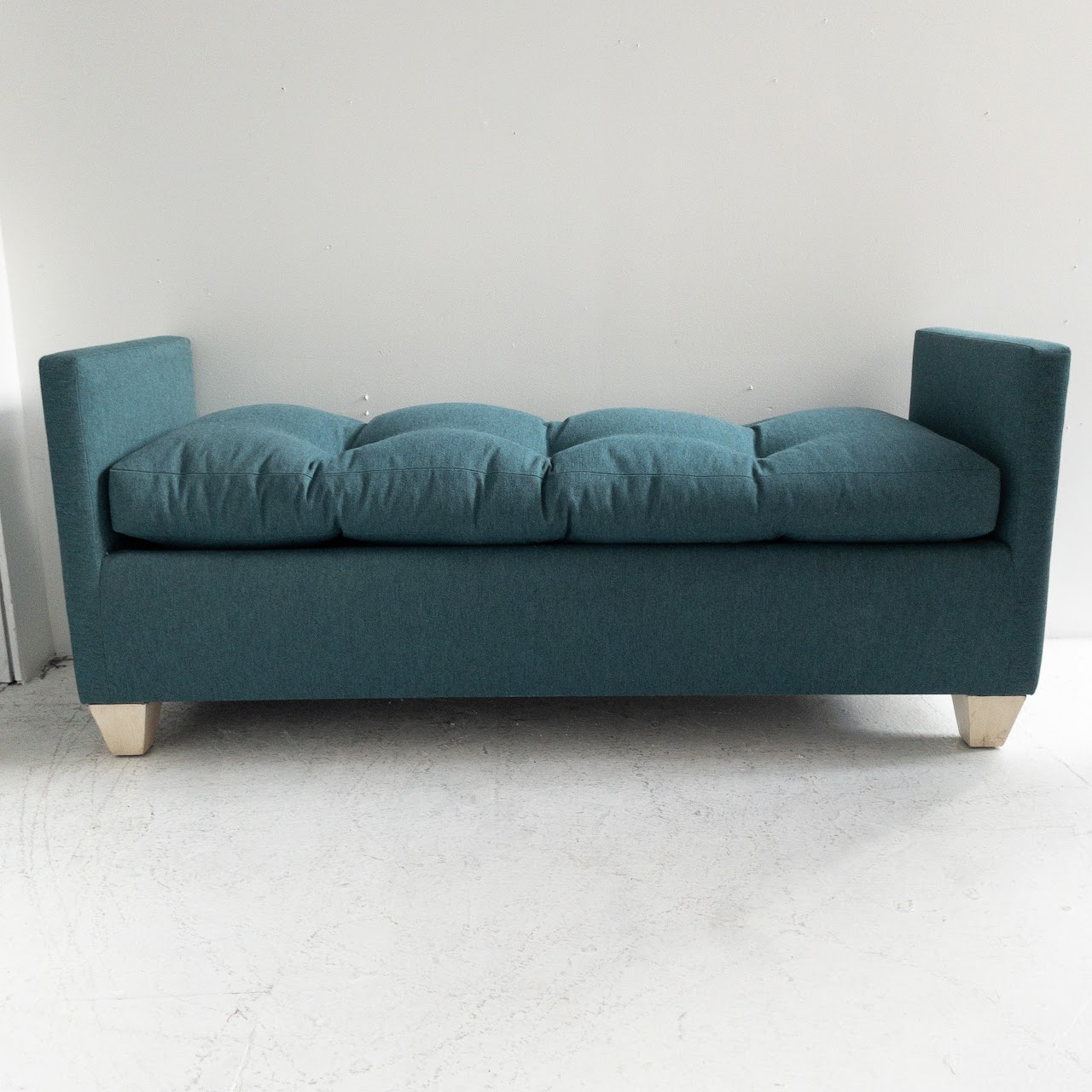 Teal Tufted Bench