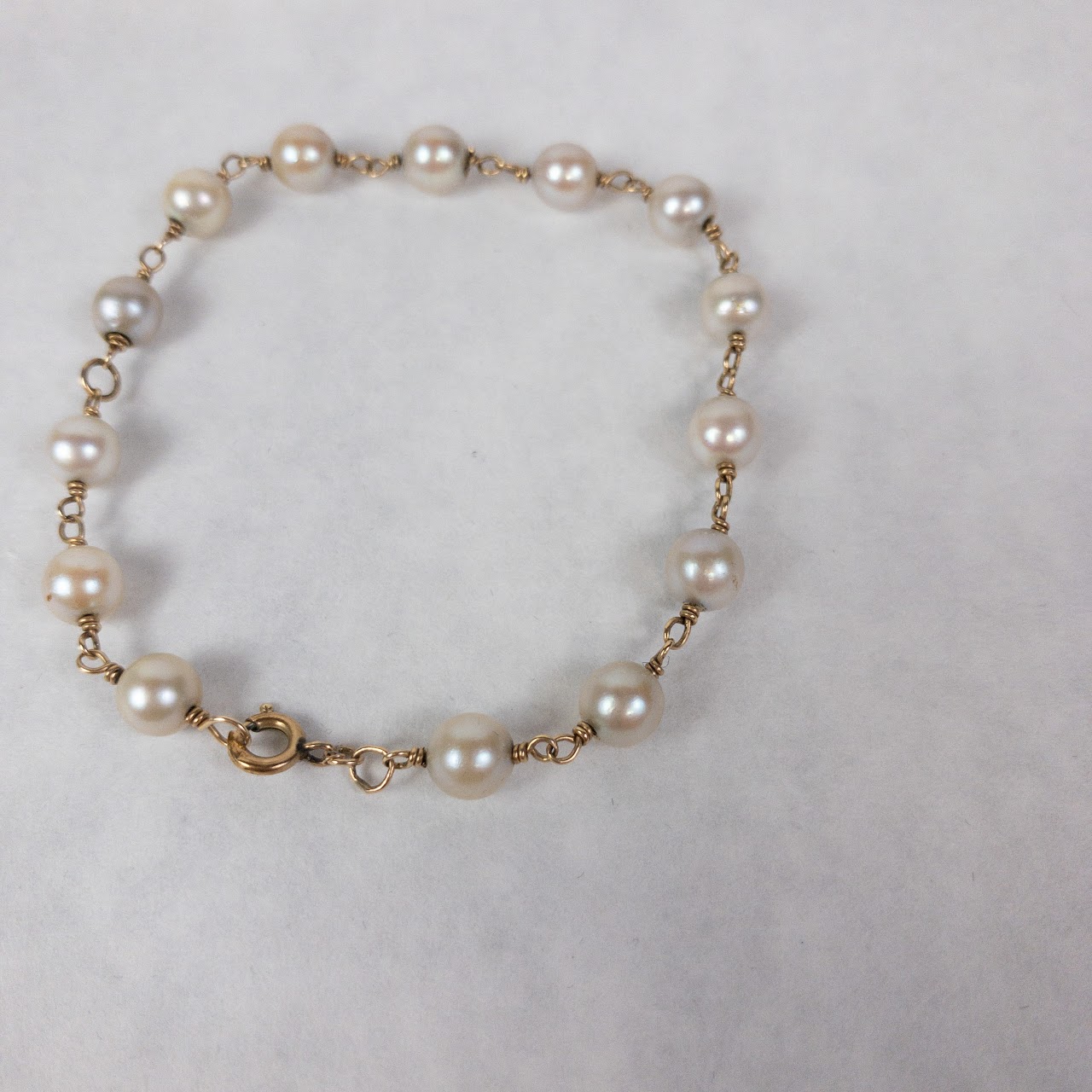 12K Gold Pearl Bracelet