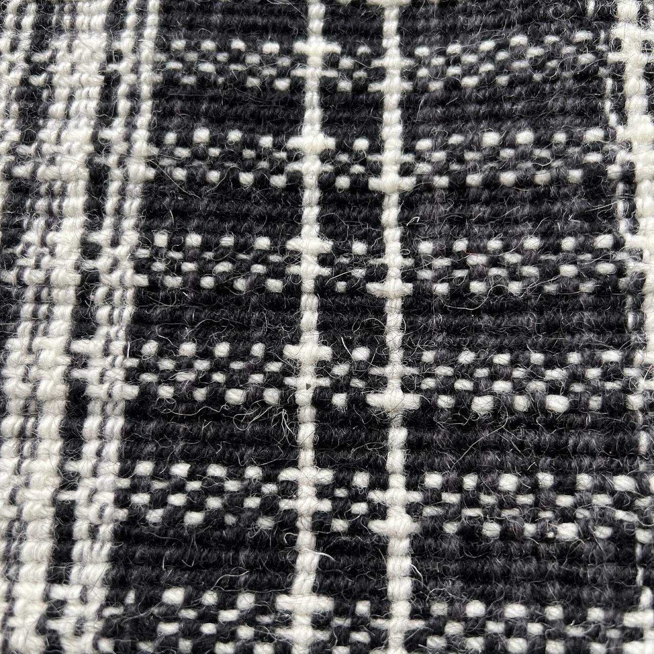 Contemporary Plaid Striped Wool Carpet