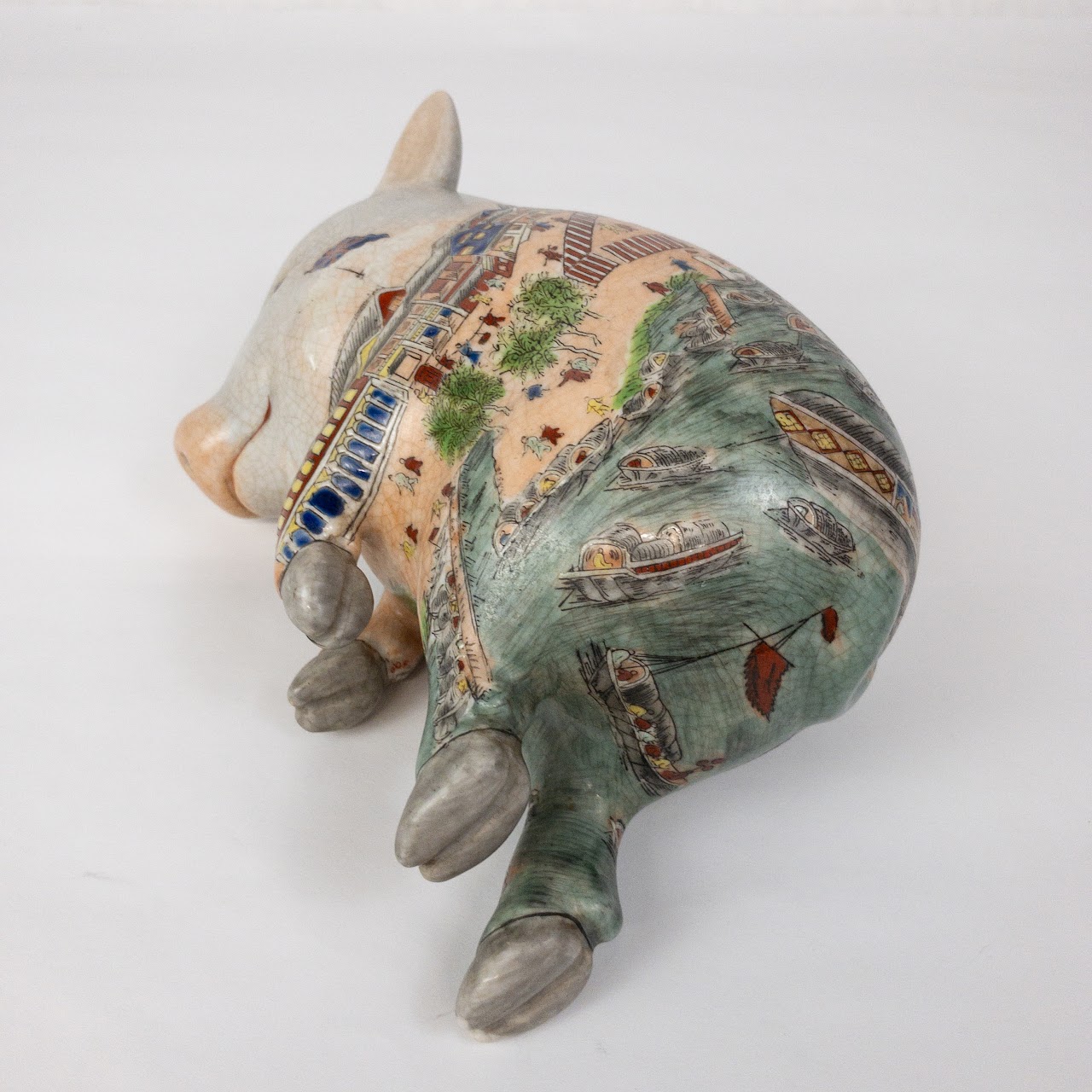 Chinese Vintage Lucky Sleeping Pig