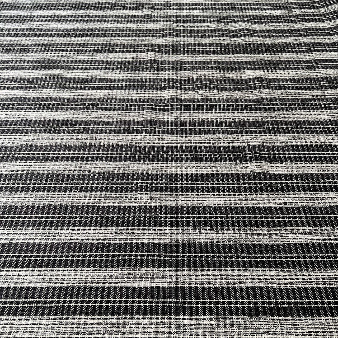 Contemporary Plaid Striped Wool Carpet