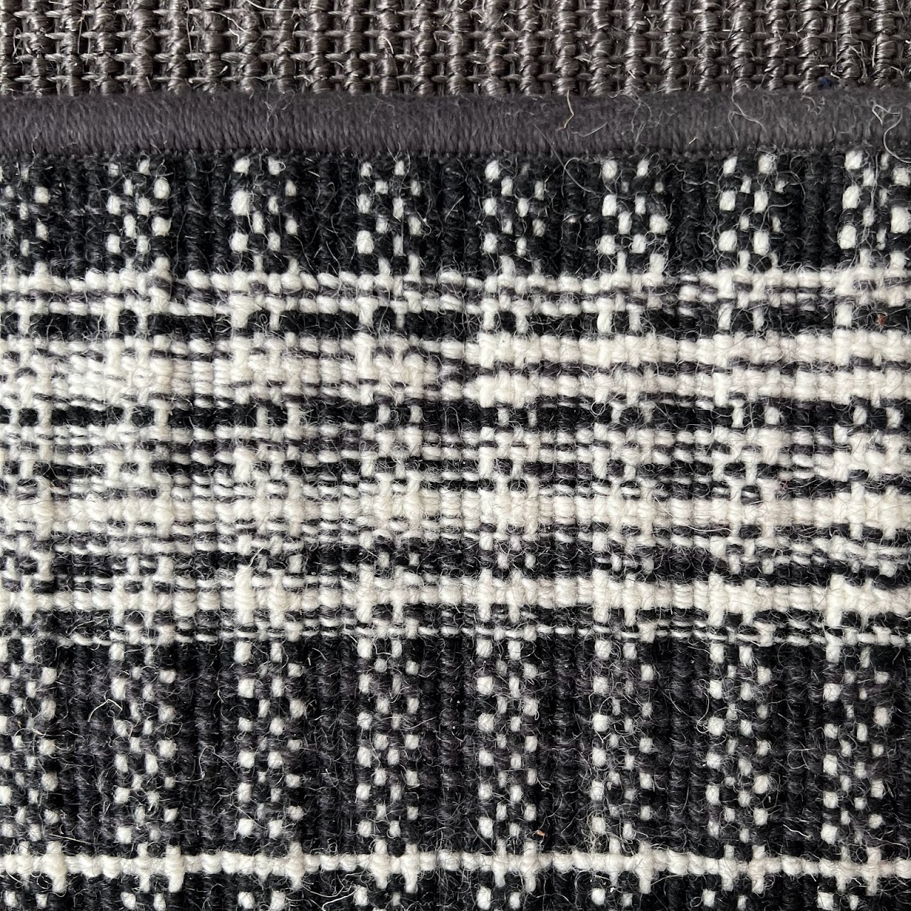 Contemporary Plaid Striped Wool Carpet