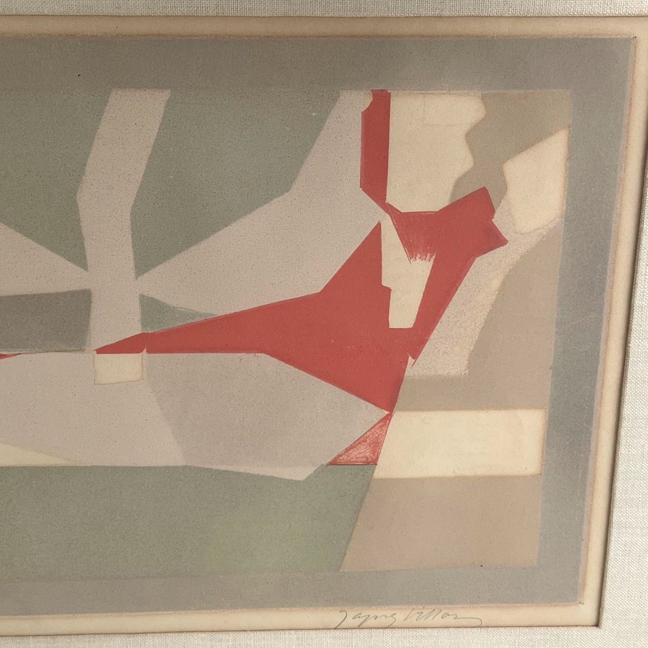 Jacques Villon Signed Modernist Lithograph, 1957