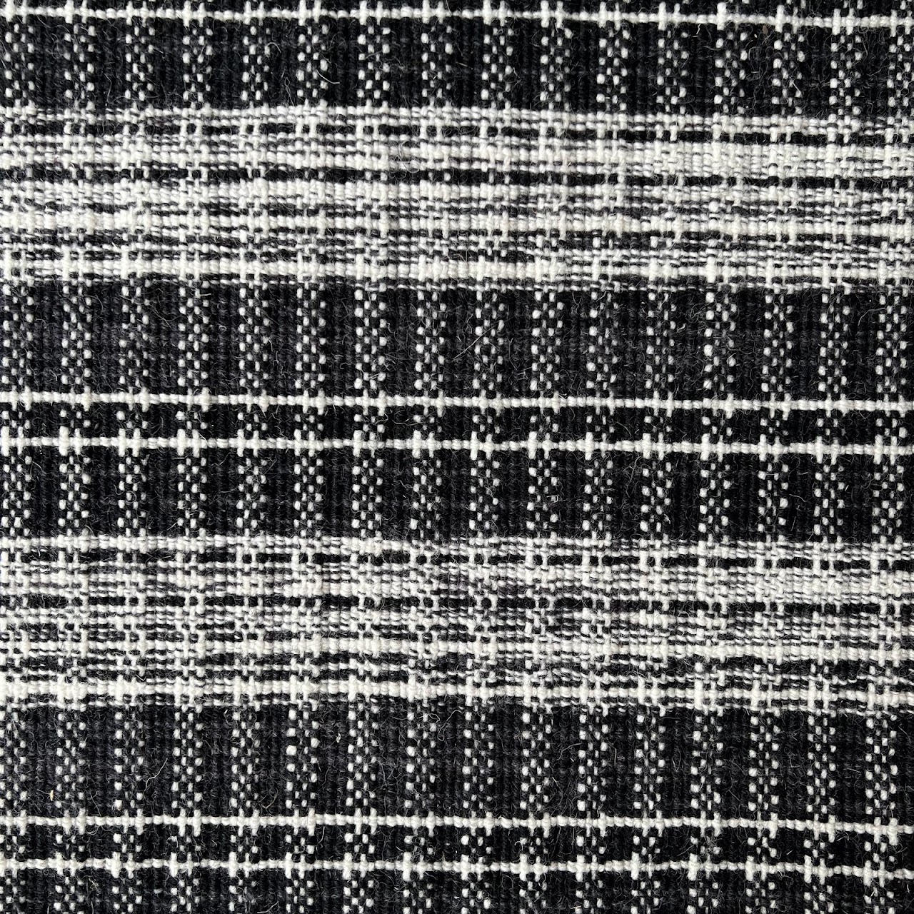 Contemporary Plaid Striped Wool Carpet