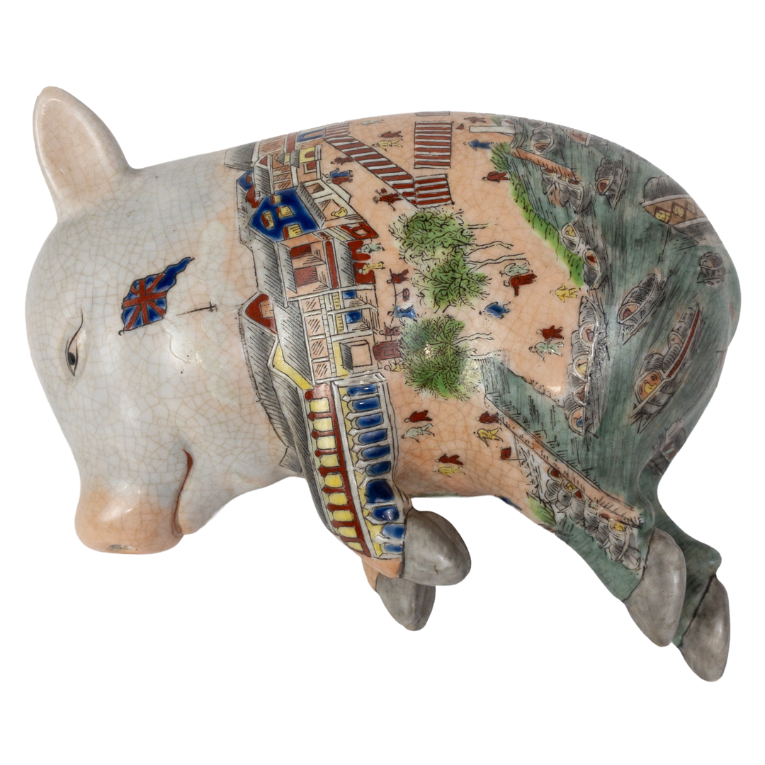 Chinese Vintage Lucky Sleeping Pig