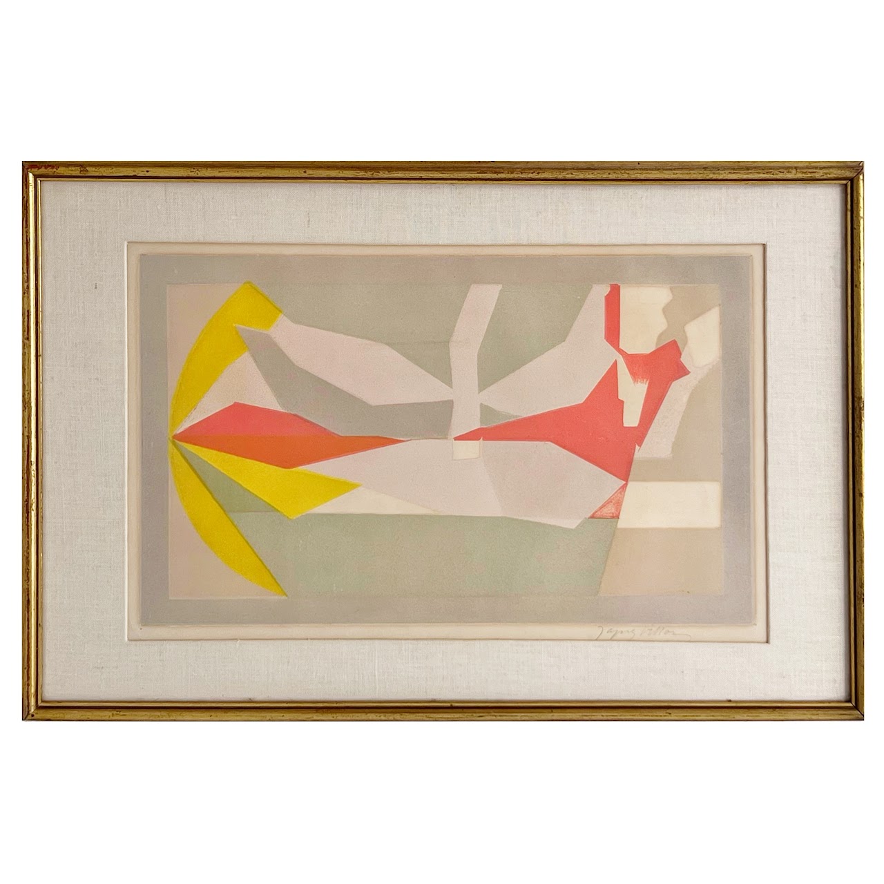 Jacques Villon Signed Modernist Lithograph, 1957