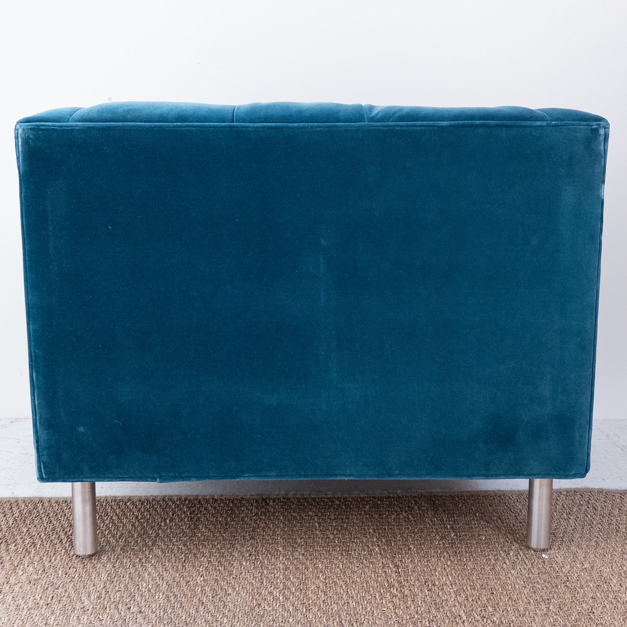 Blue Velvet Tufted Club Chair