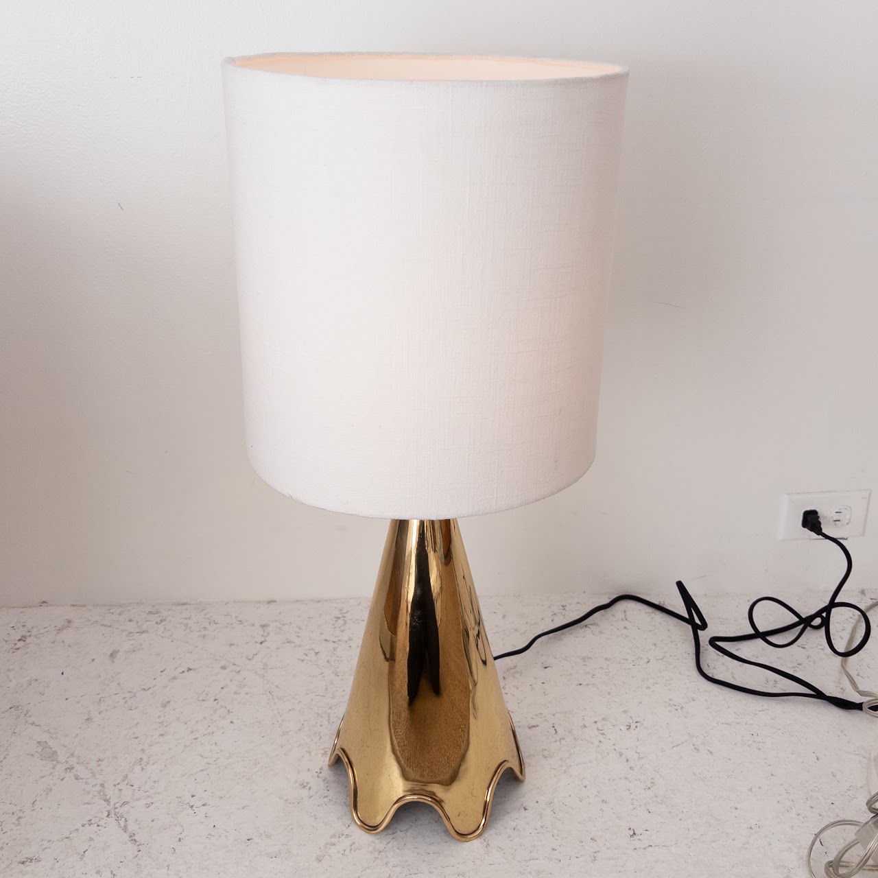 Jonathan Adler Ripple Polished Brass Table Lamp