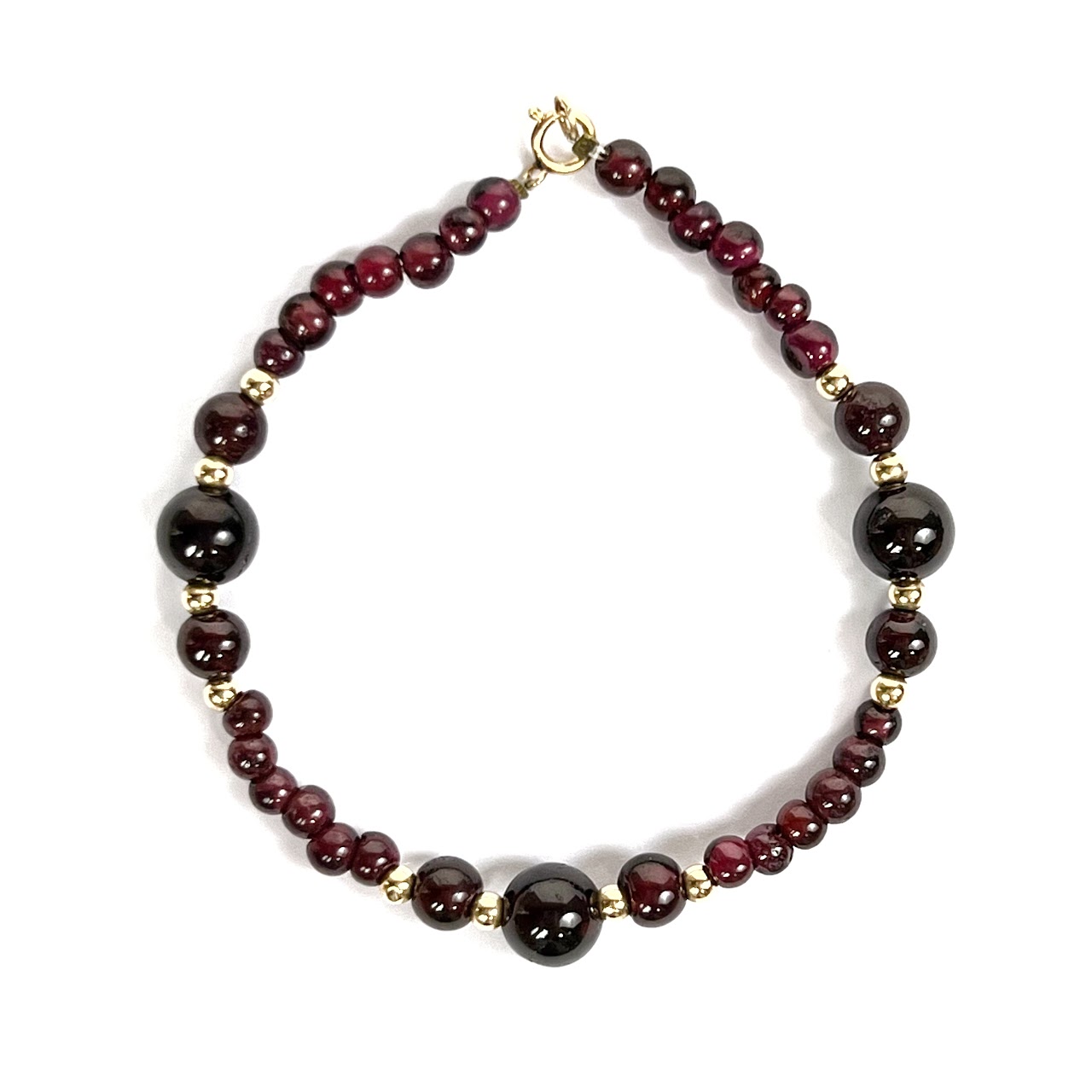 14K Gold and Garnet Bead Bracelet