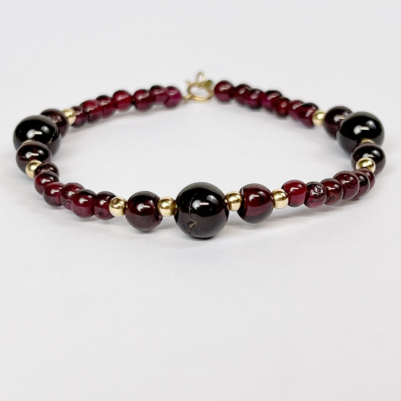 14K Gold and Garnet Bead Bracelet