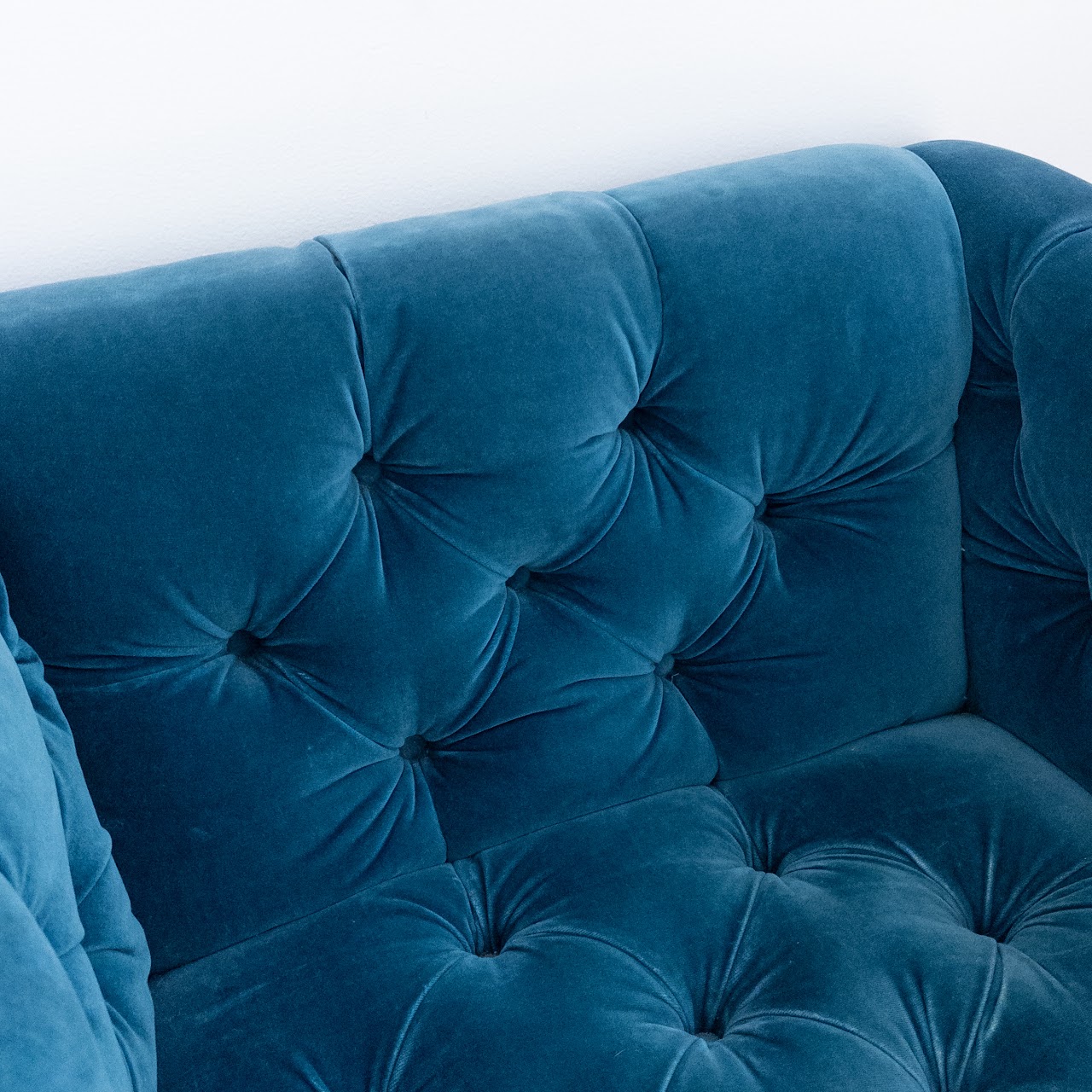 Blue Velvet Tufted Club Chair