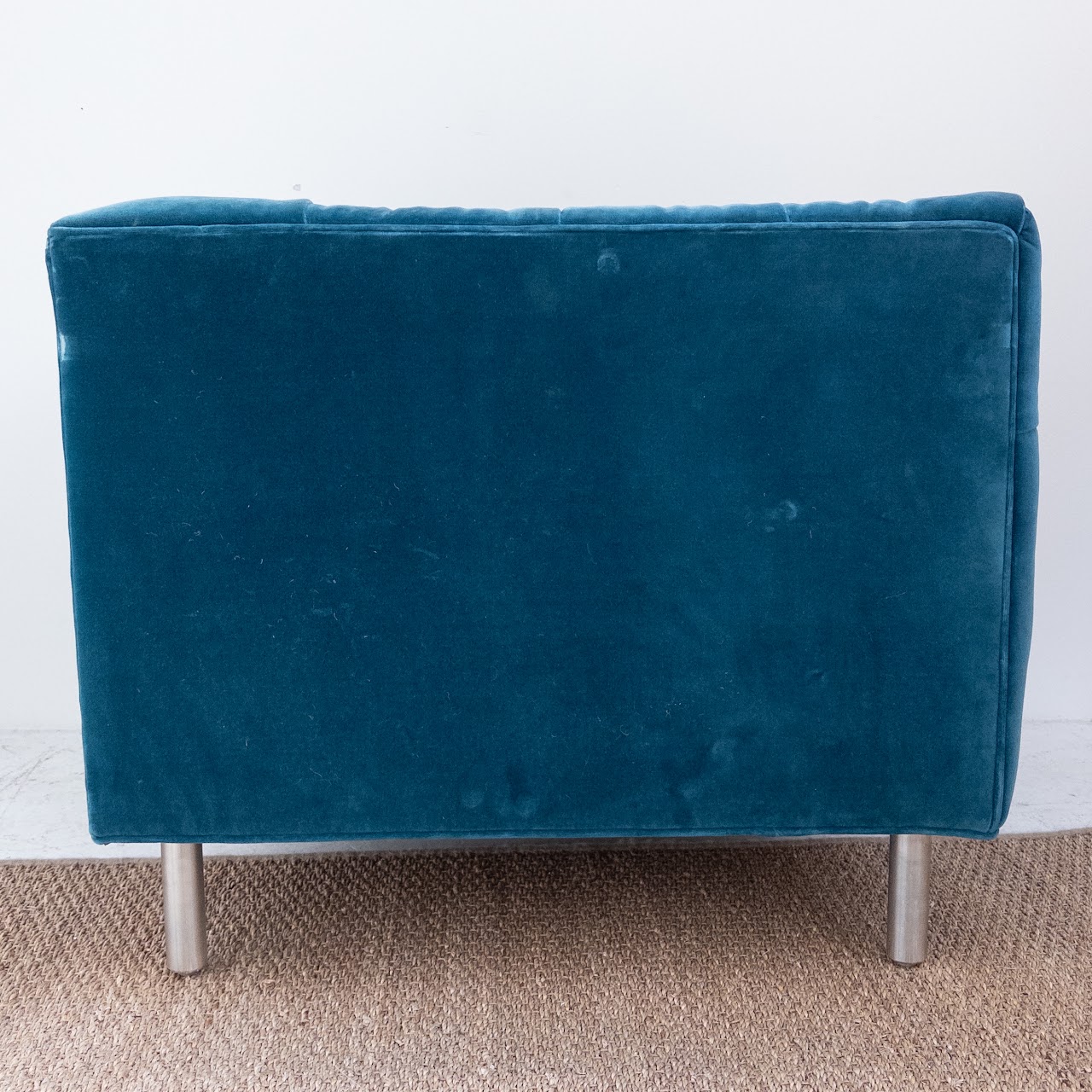 Blue Velvet Tufted Club Chair