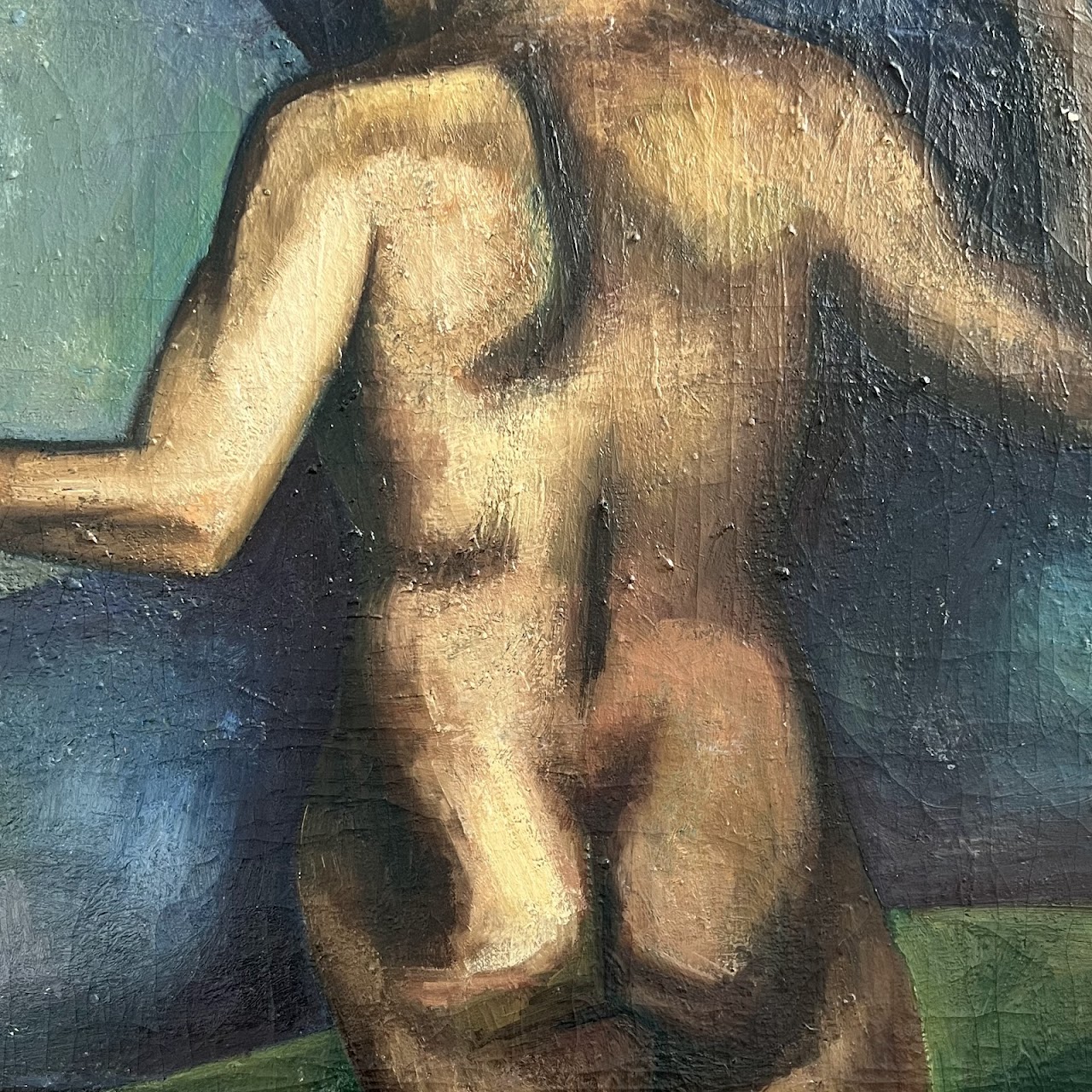 Jules Schaeffer Mid-Century Figural Oil Painting, 1964