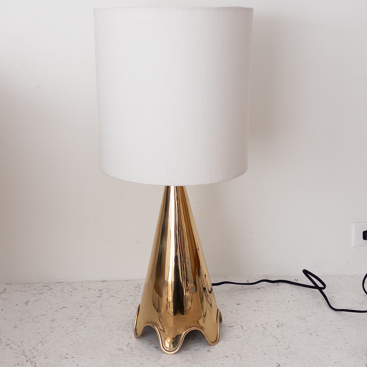 Jonathan Adler Ripple Polished Brass Table Lamp