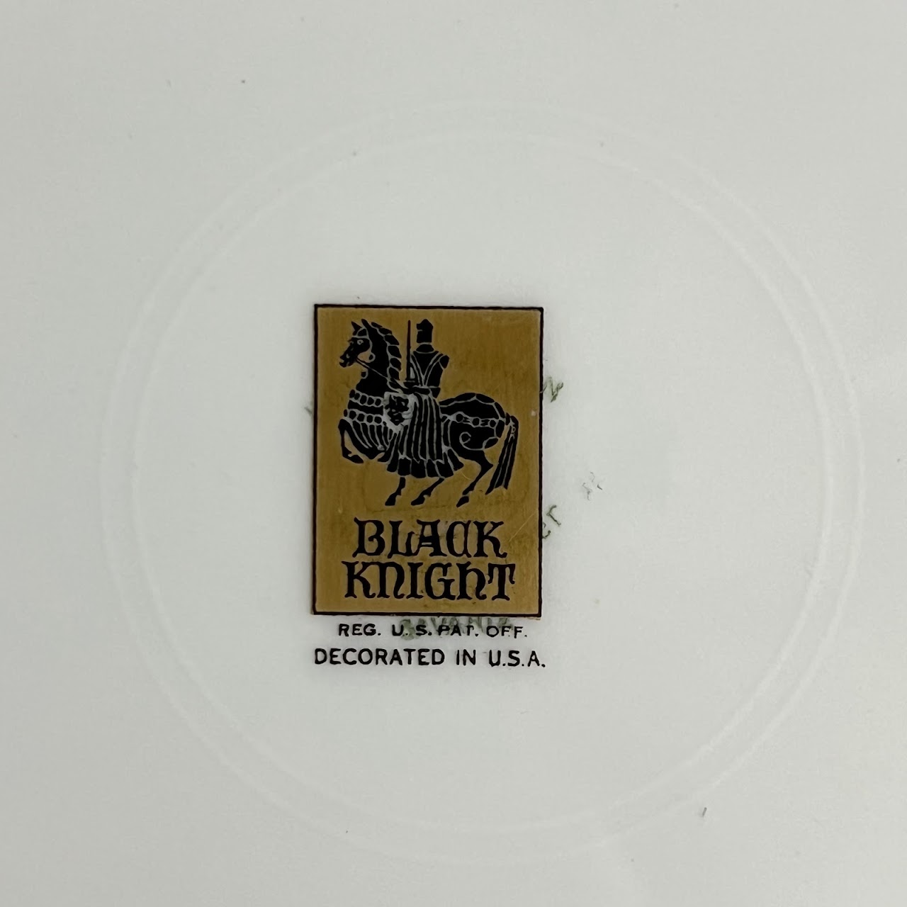 Black Knight Raised Gold Porcelain Dinner Plate Set of Four