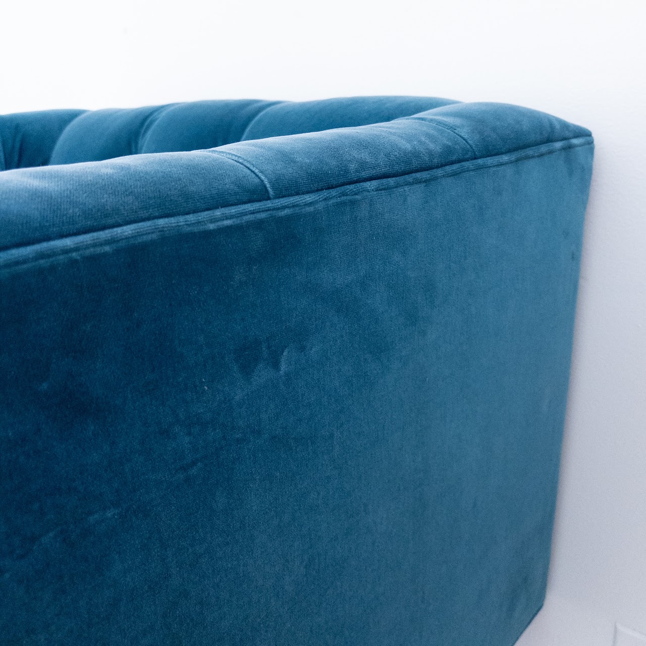 Blue Velvet Tufted Club Chair