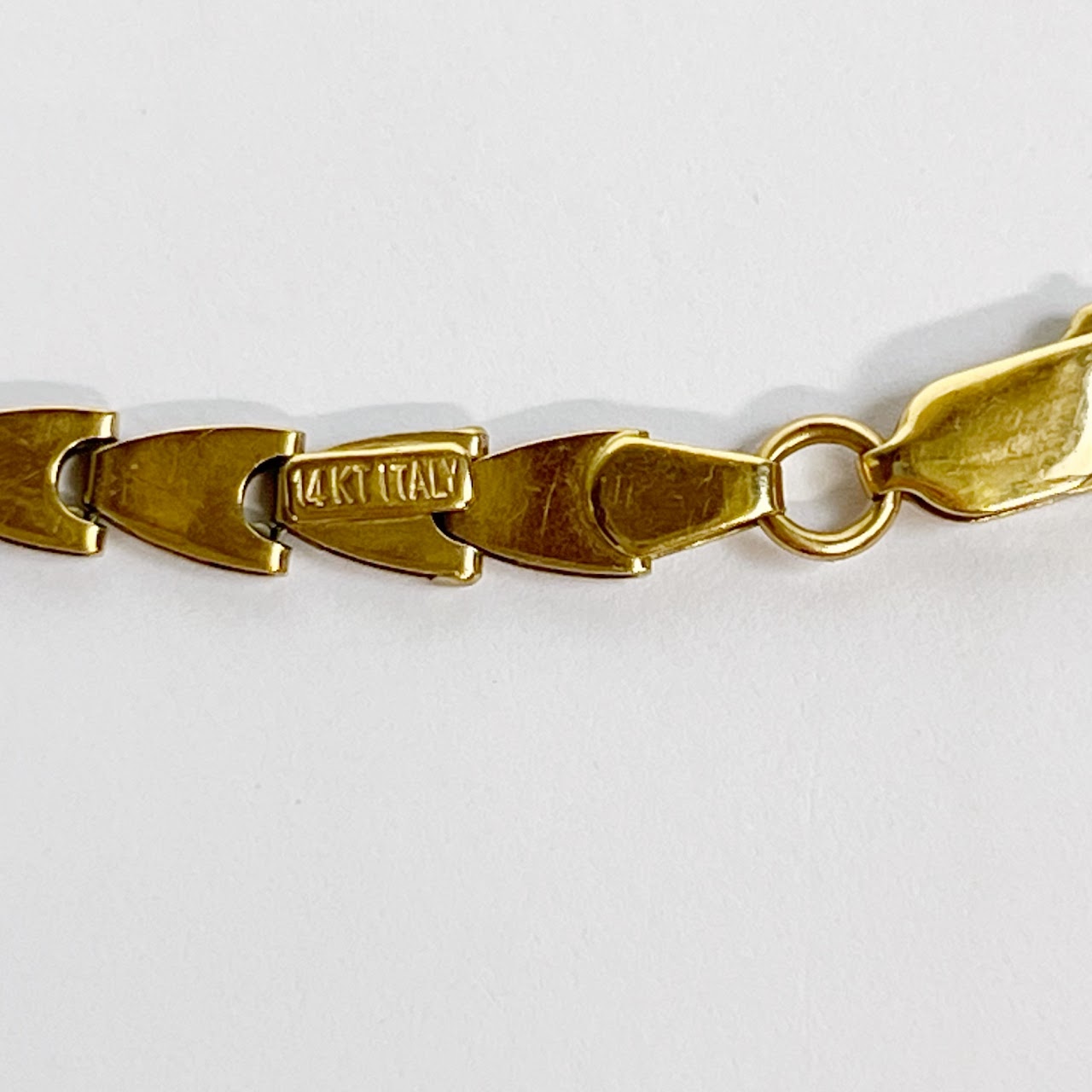 14K Gold Flat Link Bracelet