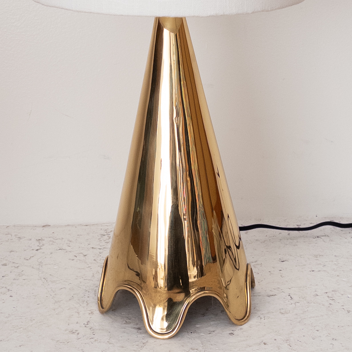 Jonathan Adler Ripple Polished Brass Table Lamp